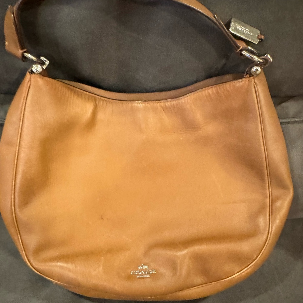 Coach Brown Hobo Bag with Pebbled Leather